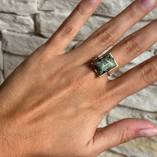Bague Turquoise africaine rectangulaire