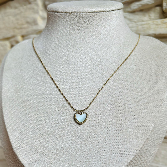 Collier Coeur Émail