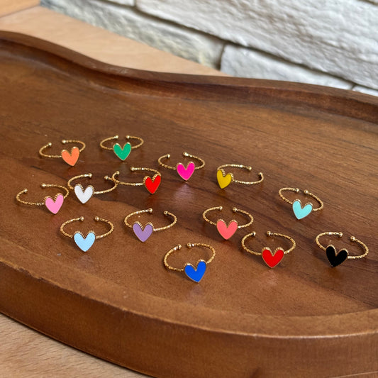 Bague Coeur Email