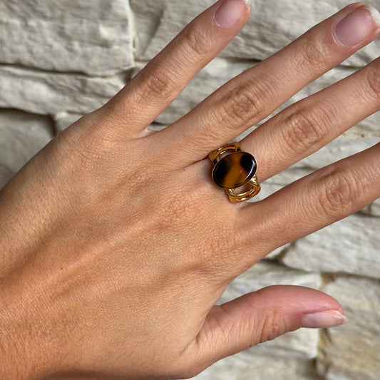 Bague Léopard Rond