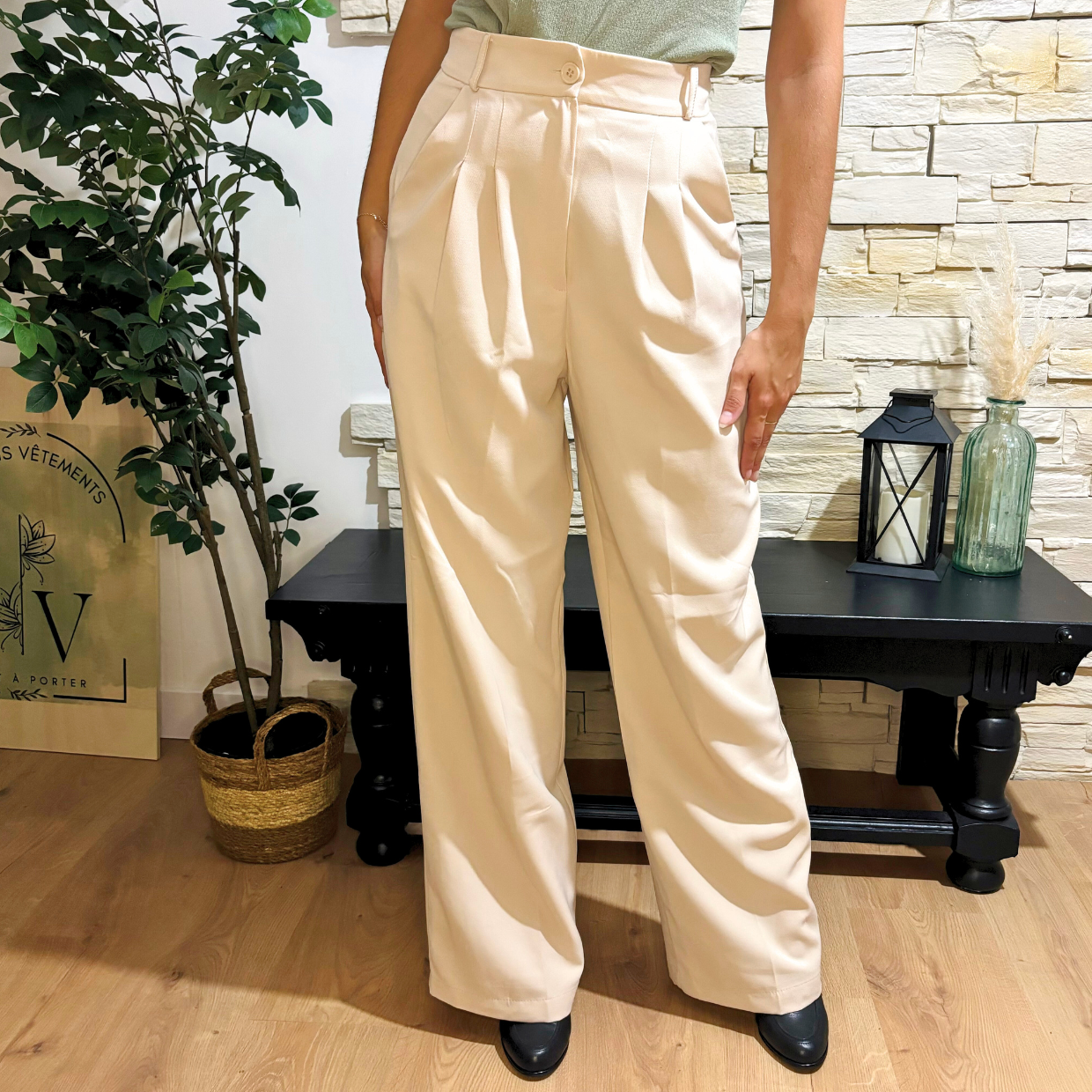 Pantalon Palazzo Beige